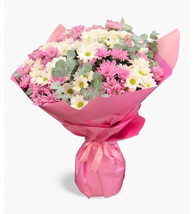 Zarif Renkli Papatya Buketi