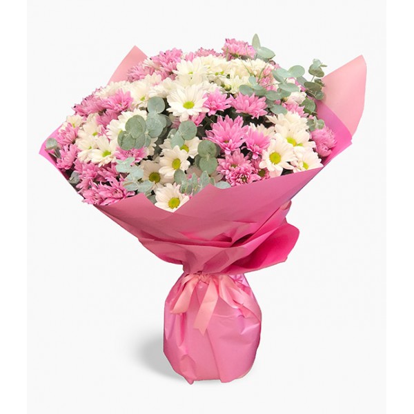 Zarif Renkli Papatya Buketi