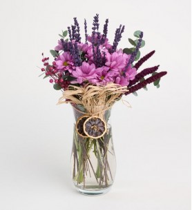 Cam Vazoda Pembe Papatya