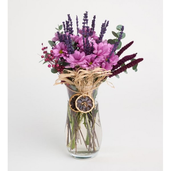 Cam Vazoda Pembe Papatya