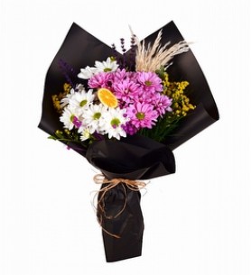 Pembe Beyaz Papatya Buketi