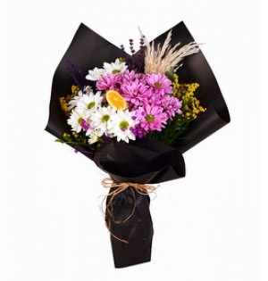 Pembe Beyaz Papatya Buketi