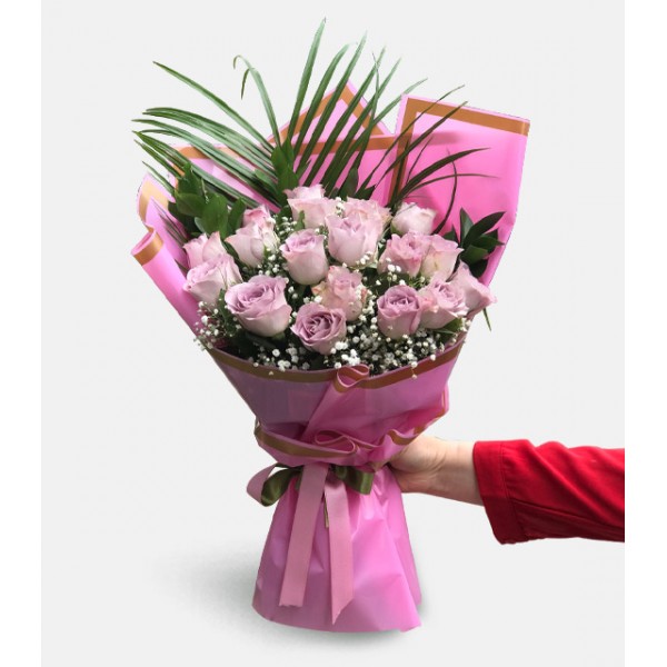 19 Adet Lila Gül Buketi