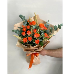 Turuncu Çardak Gül Buketi