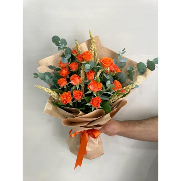 Turuncu Çardak Gül Buketi