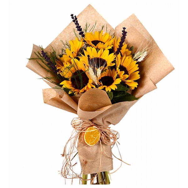 Tasarım Ayçiçeği Buketi
