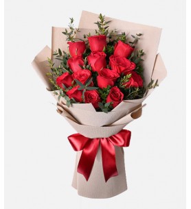 13 Kırmızı Gül Buketi
