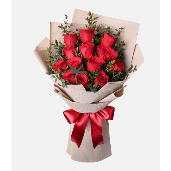 13 Kırmızı Gül Buketi